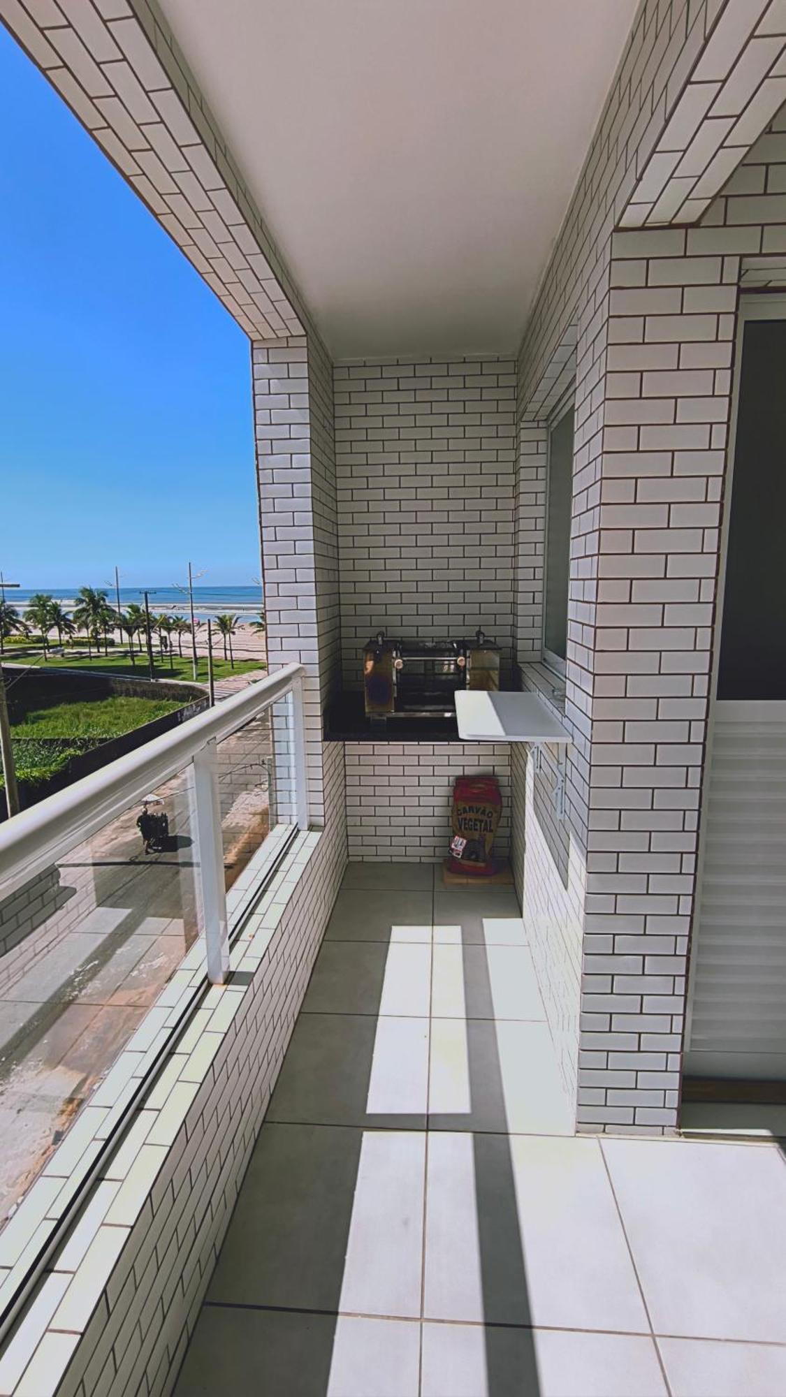 Apartment Cantinho Sol & Mar Pe Na Areia Frente Ao Mar Com Churrasqueira Na Sacada E Piscina Praia Grande (Santos)